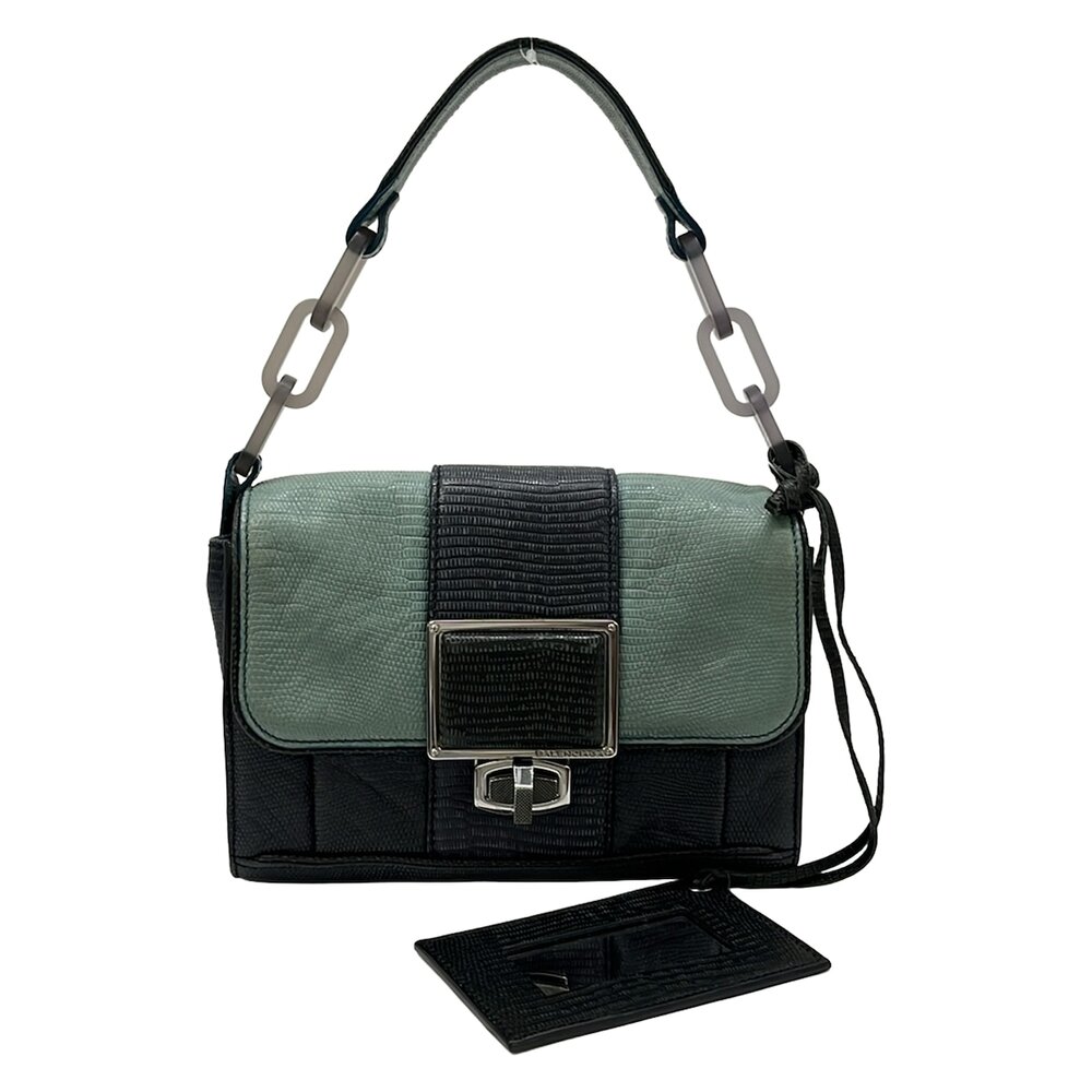 Balenciaga Handbag 228757 Light Green Dark Navy